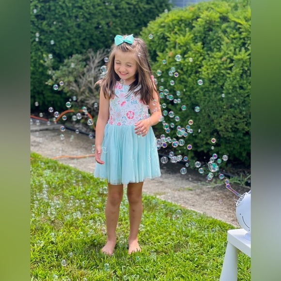 Tommy Bahama Floral and Light Blue Kids Dress - Girls 4T - Picture 7 of 8